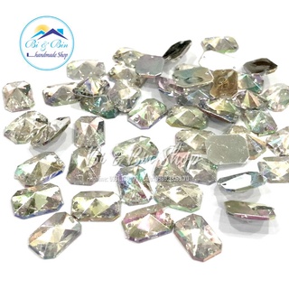 Đá Kết Chữ Nhật Trắng Cừ AB Đính Kết Trang Phục Làm Phụ Kiện Thời Trang