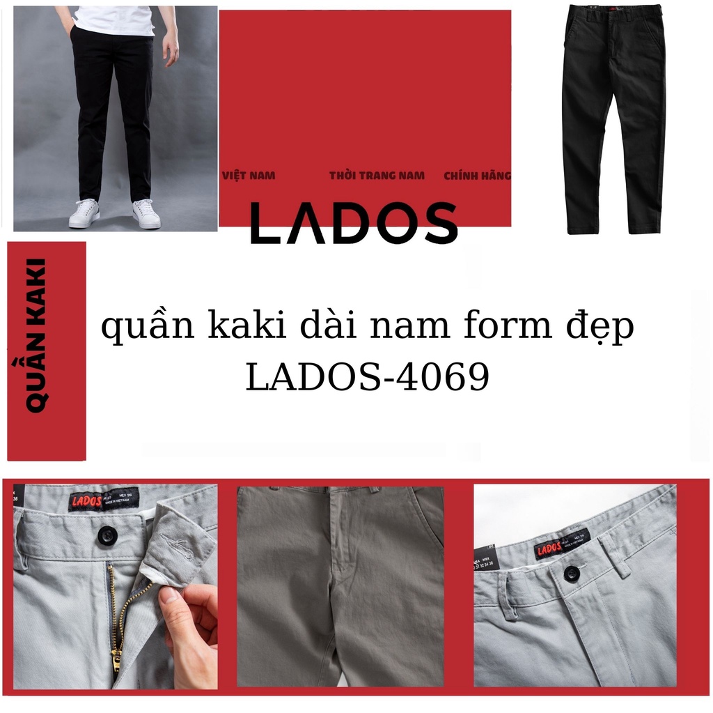 Mô tả Quần kaki dài nam cao cấp form đẹp LADOS-4069 vải kaki co giãn, không bay màu - 1