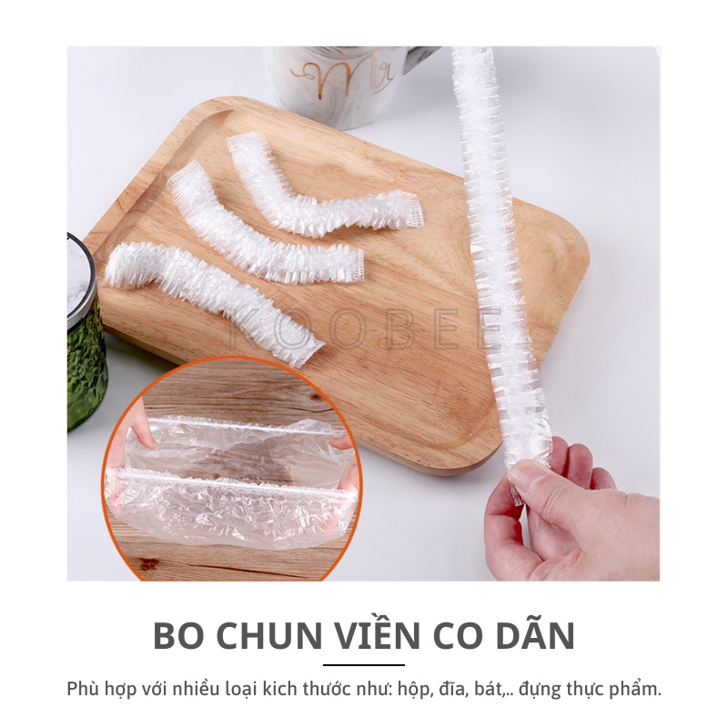 Màng Bọc Thực Phẩm Co Giãn KOOBEE – Túi Bọc Thức Ăn Có Chun, Bọc Bát Đĩa Hộp Thực Phẩm, An Toàn Tiện Lợi (NB11)