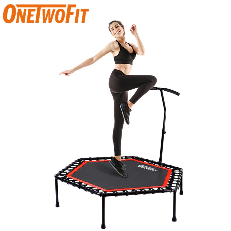 Ảnh OneTwoFit Trampoline Tấm bạt lò xo Có tay cầm Thiết bị thể thao thể dục 136cm điều chỉnh chiều cao 1