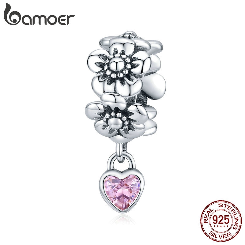 Mặt Trang Sức Bamoer Bằng Bạc 925 Hình Trái Tim Thời Trang Cho Nữ