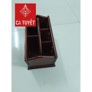 Hộp đựng bút, điều khiển bằng gỗ để bàn làm việc