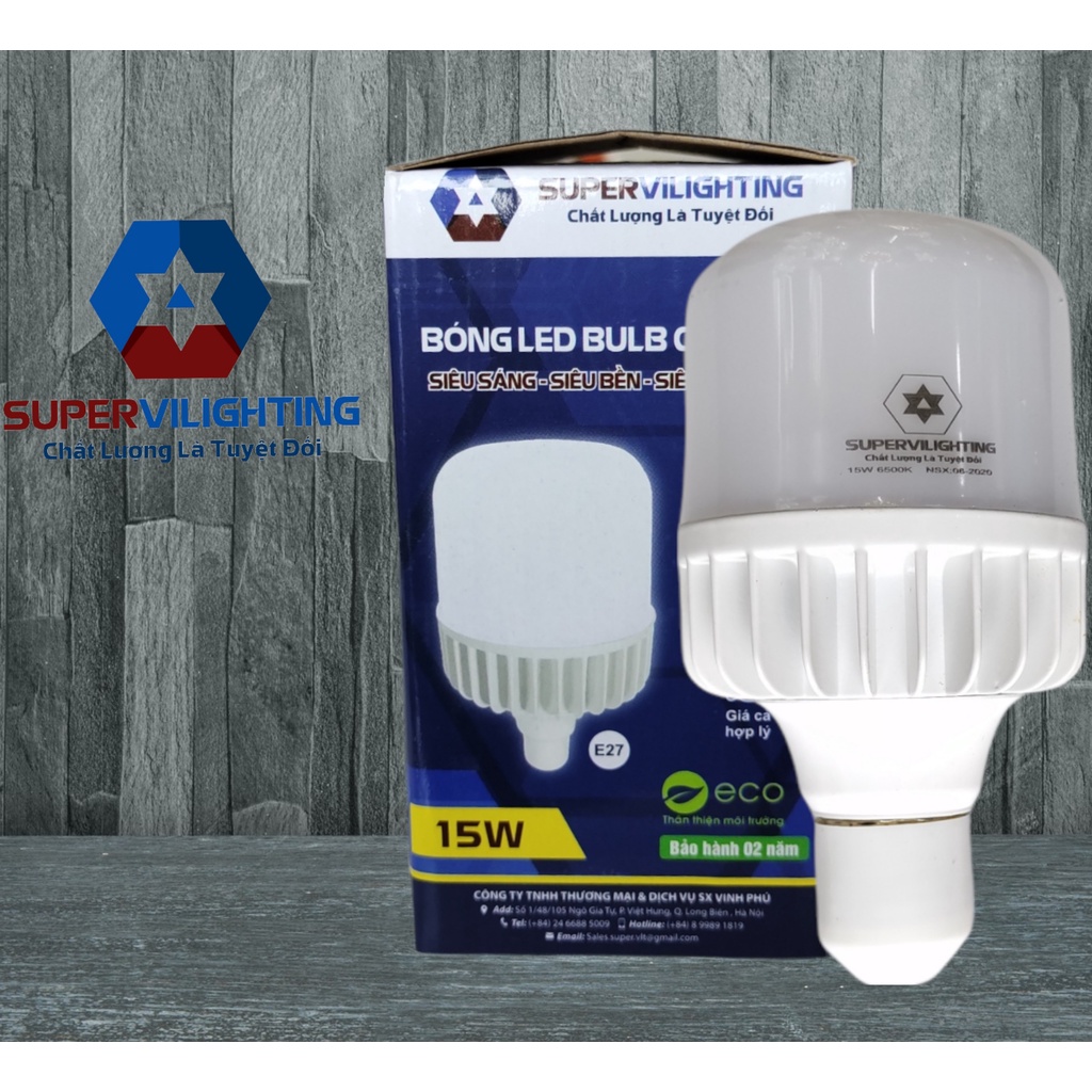 Ảnh Buld trụ nhôm SuperVilighting, MS:BTN-15W-50W-AST, Đui e27,Lấy sáng phòng khách, phòng bếp, trụ nhôm. Bảo hành 24 tháng 1