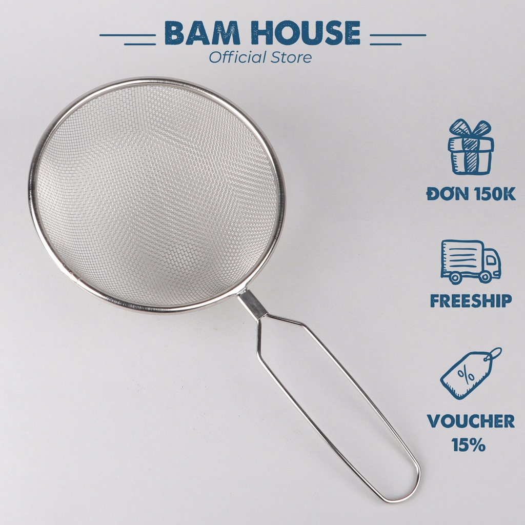 Ảnh Ray lọc cháo và thức ăn inox Bam House đường kính 15cm cao cấp RIN04 1