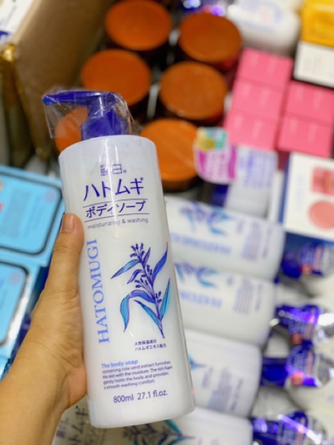 SỮA TẮM DƯỠNG ẨM SÁNG DA HATOMUGI NHẬT 800ML