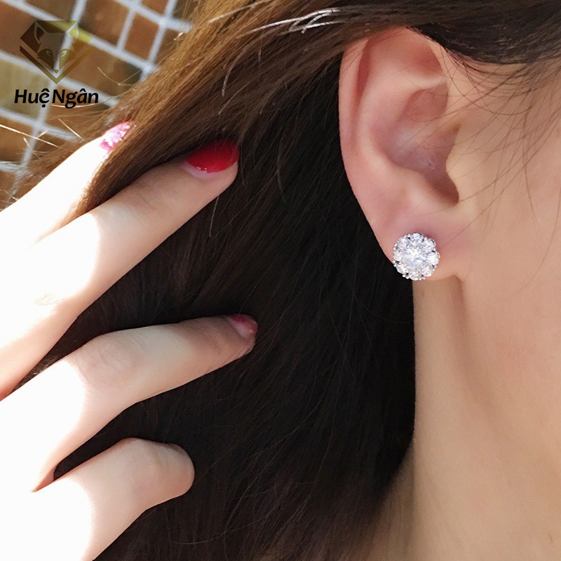 Ảnh Bông tai bạc Ý 925 Huệ Ngân - Vòng tròn cá tính RYE141040 2