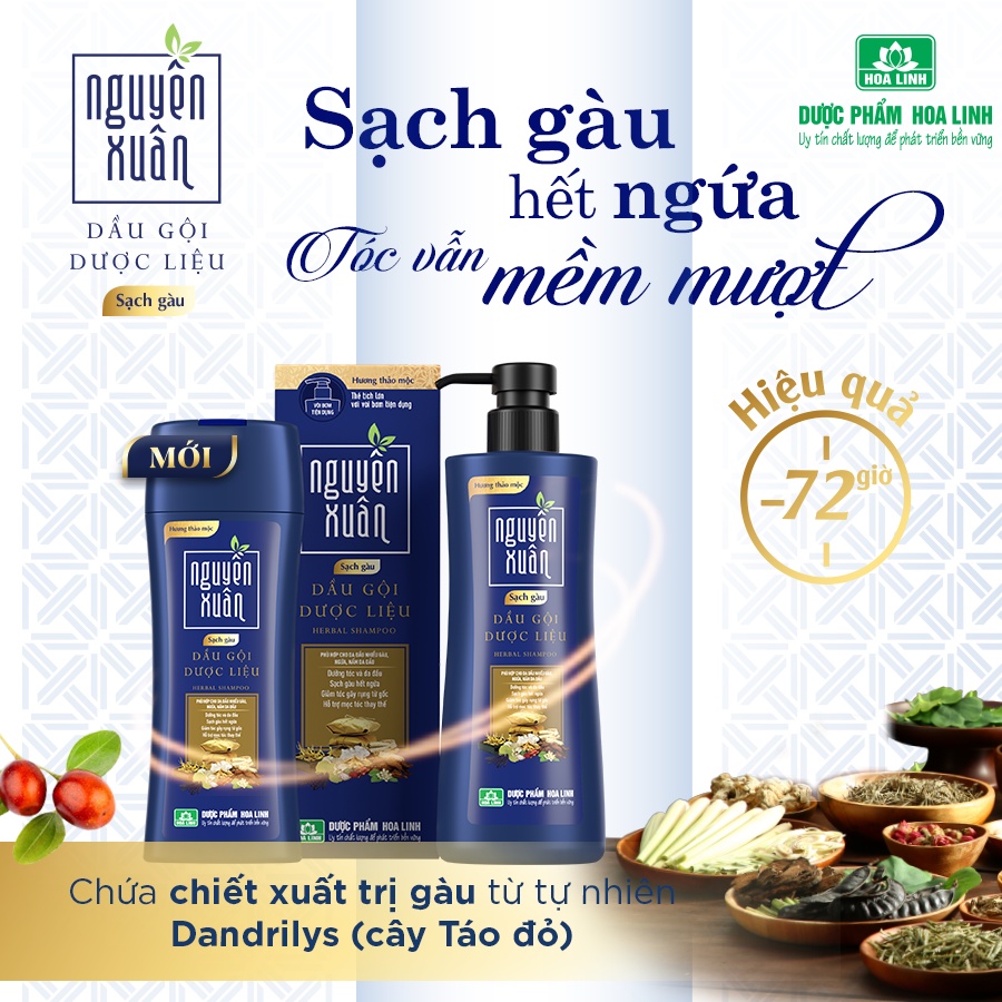 Mô tả Dầu gội Dược liệu Nguyên Xuân Sạch Gàu 350ml - Tặng thêm 10% thể tích giá không đổi - 3