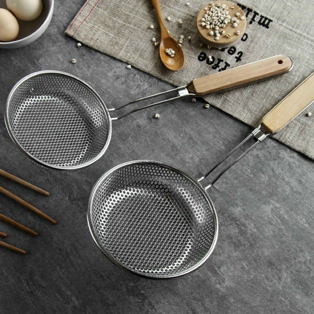 Vợt Chiên Lưới Cứng Inox Cán Gỗ | Shopee Việt Nam