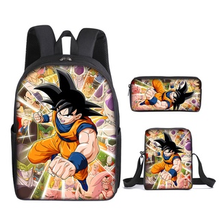 Dragon Ball Ba Lô Trẻ Em Hoạt Hình Học Sinh Túi Đựng Bút Chì Túi Đeo Vai Bộ Đồ Ba Mảnh Quà Tặng Cho Trẻ Em