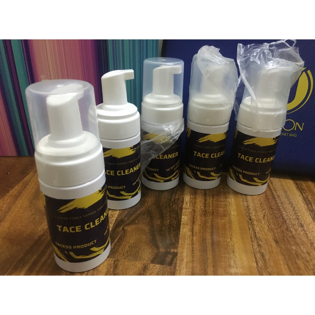 [Xỉ, lẻ, CTV] Chai vệ sinh mặt vợt dạng bọt Tace cleaner [Tặng kèm mút lau E-lian xanh]