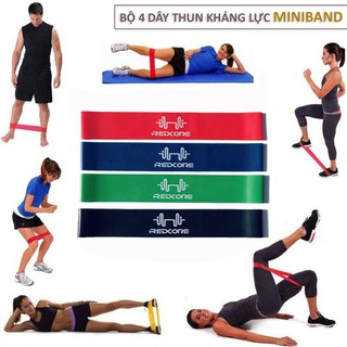 Bộ 4 Dây Kháng Lực Miniband Tập Mông,Chân Và Yoga Cho Nam, Nữ Đại Nam Sprort (Hàng Loại 1)