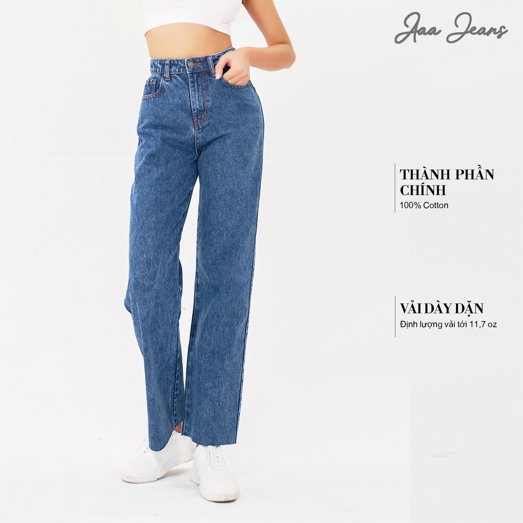 Quần jean nữ ống rộng lưng cao Aaa Jeans