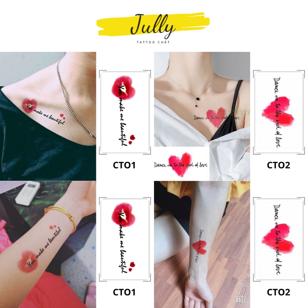 hình xăm dán tattoo điện tim tình yêu kích thước 6 x 10 cm giá tốt ...