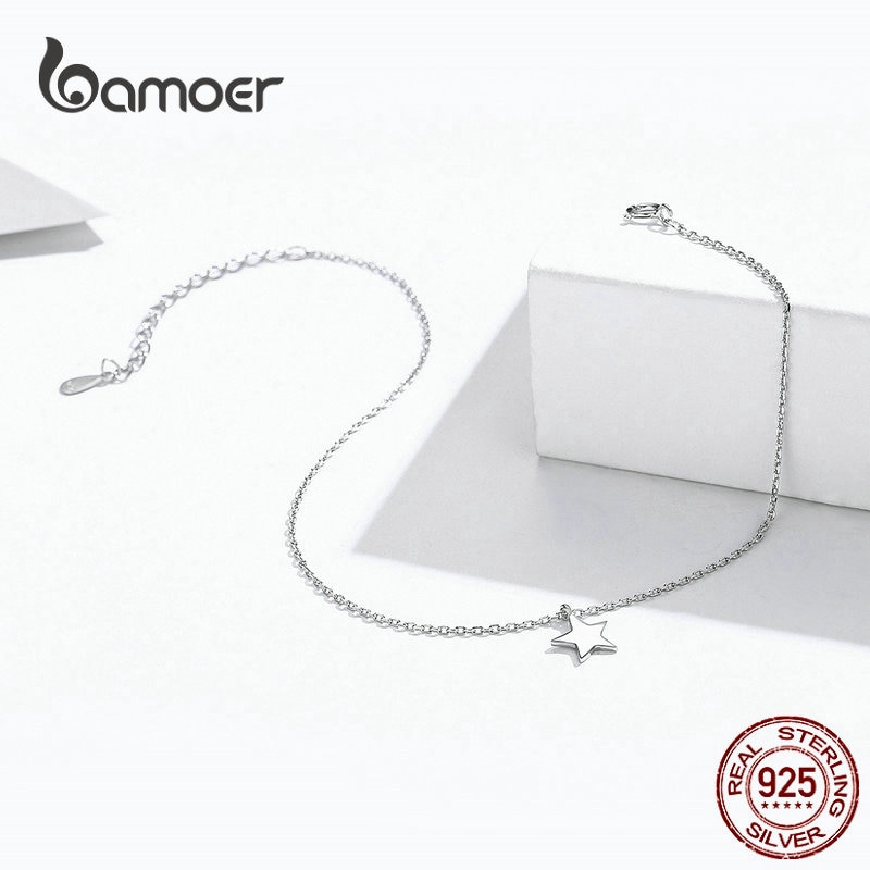 Vòng Chân Bamoer Bằng Bạc 925 Thiết Kế Đơn Giản Thời Trang Cho Nữ