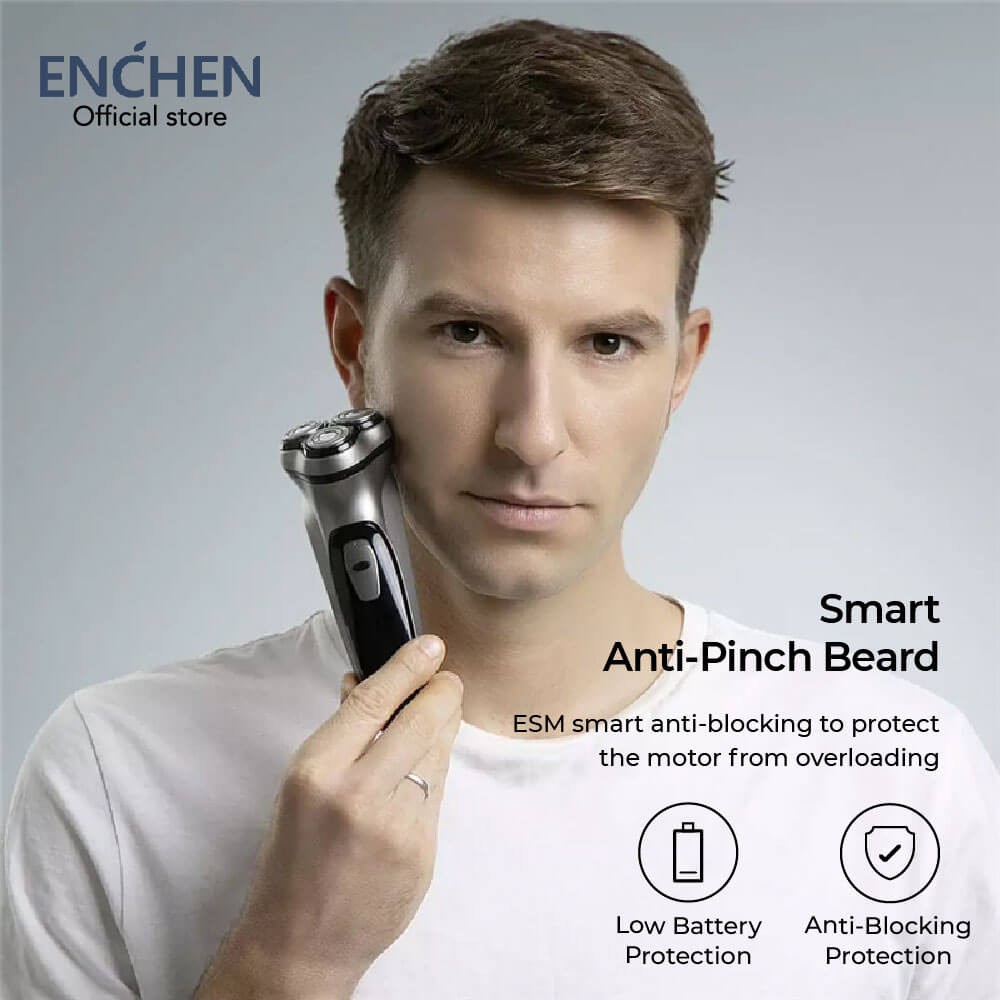 Ảnh Máy cạo râu Enchen Blackstone 3 chống nước IPX7, tích hợp tông đơ nhỏ, lưỡi dao nổi 3D - BH 6 tháng 3