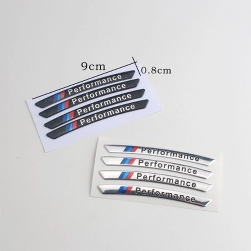 Bộ 4 Miếng Dán Trang Trí Bánh Xe Hơi Honda Toyota Nissan BMW VW FIAT Benz TRD