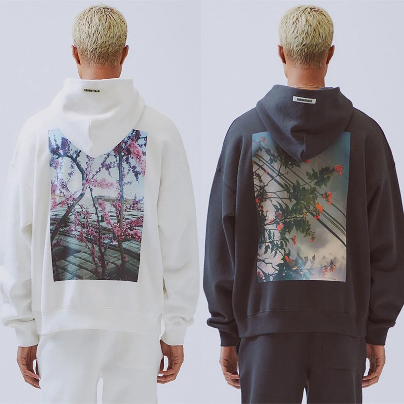 19fw Seventh FEAR OF GOD FOG ESSENTIALS Wide Fit Floral Print Hoodie Shopee Vi t Nam