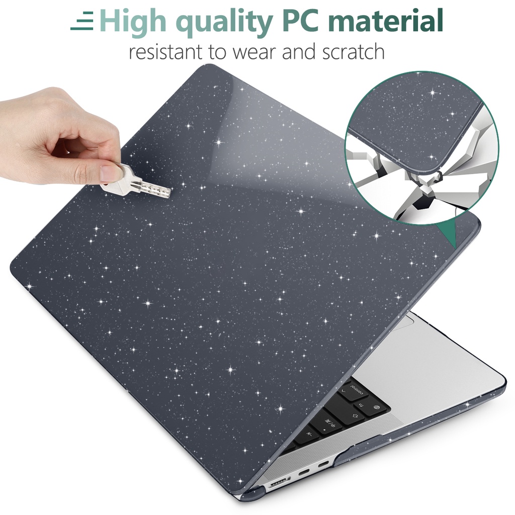 Mô tả Bling Crystal Case for MacBook Pro13 14" M4 M3 M2 M1 Air 13 13.6 15" A2941 A2681 A2337 A2179 A1932 A2442 A2338 A1708 A1706 A2159 A1989 A2251 Laptop Hardshell Case - 3