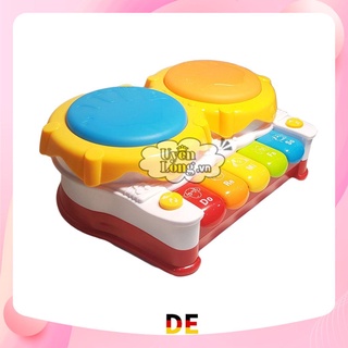 Đàn Nhạc Cho Bé 2in1 – Piano Kết Hợp Trống Tay, Nhạc Tiếng Anh, Âm Thanh & Đèn Nhấp Nháy