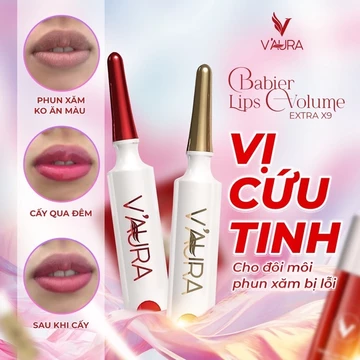 Cấy Môi Vaura Babier Lips Volume, cấy màu môi khử thâm môi làm hồng môi sau 7 ngày