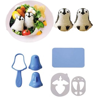 Dễ Thương Hình Chim Cánh Cụt Cơm Bóng Khuôn DIY Hoạt Hình Động Vật Cói Sushi Bento Máy Làm Khuôn Với Rong Biển Nori Biểu Hiện Cắt Bento Hộp Phụ Kiện
