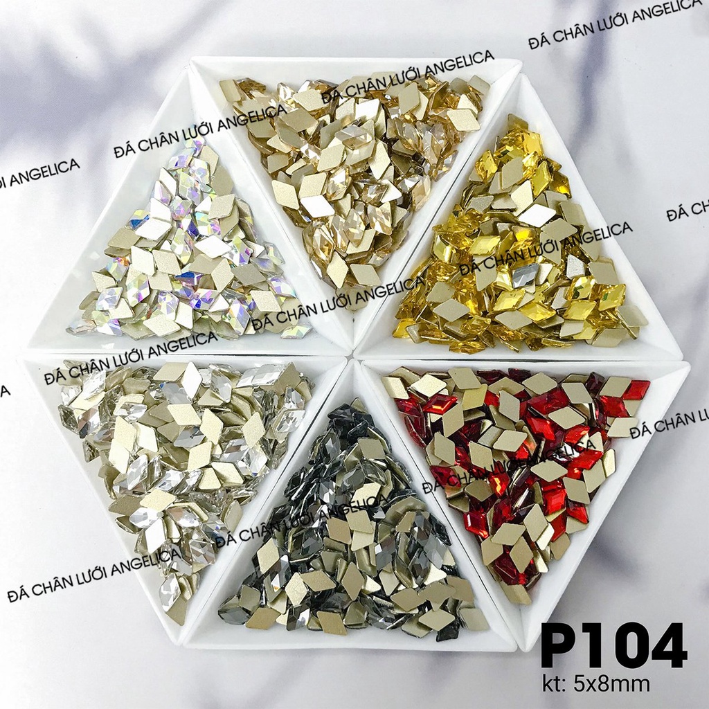 Túi 10 viên đá nail chân bằng hình trang trí móng ANGELICA P104