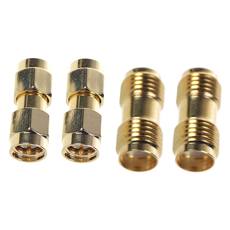 2 Chiếc SMA Nam Sang SMA Nam Cắm + 2 Chiếc SMA Nữ Sang SMA Nữ Jack RF Đồng Trục Adapter Kết Nối