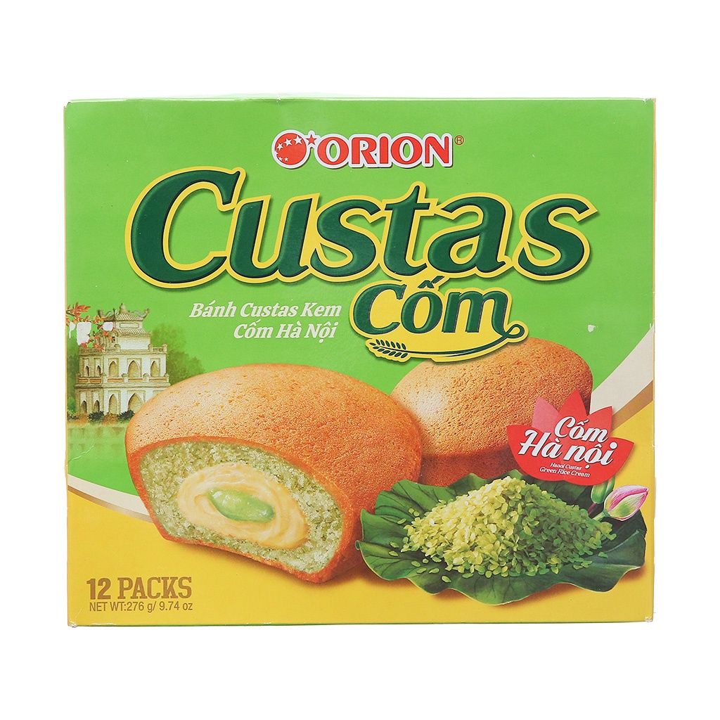Bánh Orion Custas Nhân Kem Cốm Hộp 276g (hộp 12 bánh) | Shopee Việt Nam