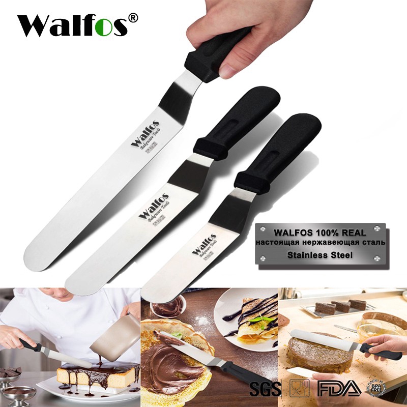 Ảnh Dao chà láng kem bơ WALFOS bằng thép không gỉ trang trí bánh kem bánh ngọt 2