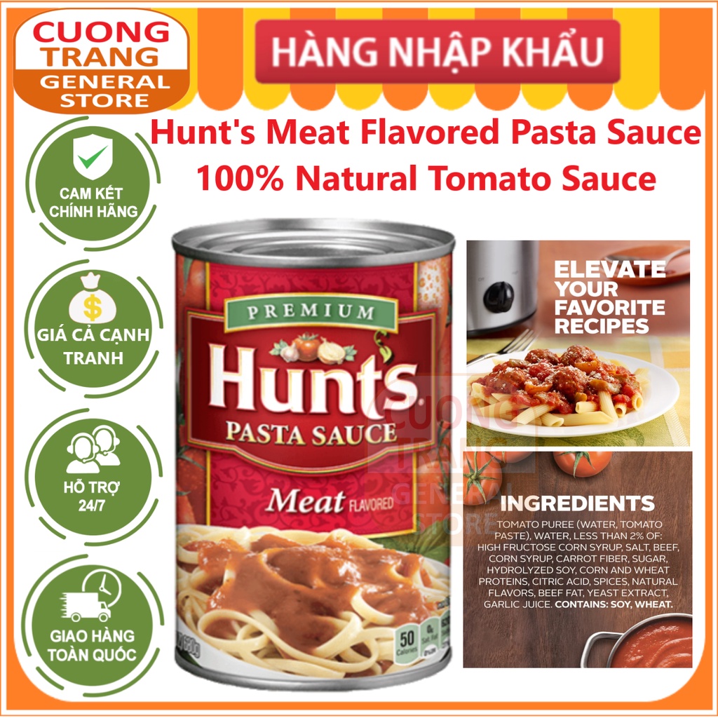 Sốt Hunts Meat Flavored Pasta Sauce 100 Natural Tomato Sauce 680g Shopee Việt Nam 1326