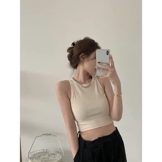 Áo Croptop Ba Lỗ Sát Nách Ôm Body Hothit Chất Len Tăm Đen/Trắng/Nude (3 lỗ)