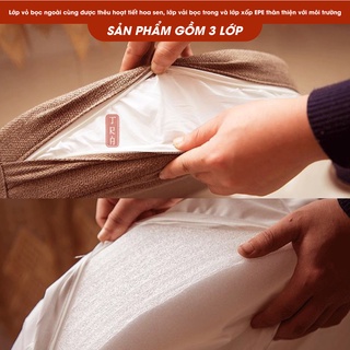 [MÀU XÁM] Đệm ngồi thiền, bồ đoàn, tọa cụ ngồi uống trà bằng xốp EPE không sợ xẹp, đường kính 60cm