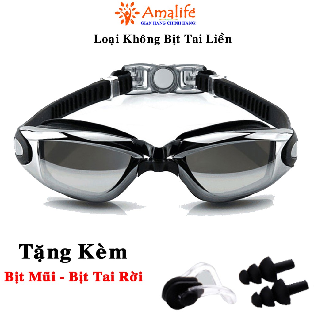 Ảnh Kính Bơi Tráng Bạc Chống Tia UV Kèm Bịt Tai Bịt Mũi Chống Nước Gắn Liền Thân Chính Hãng Amalife 4