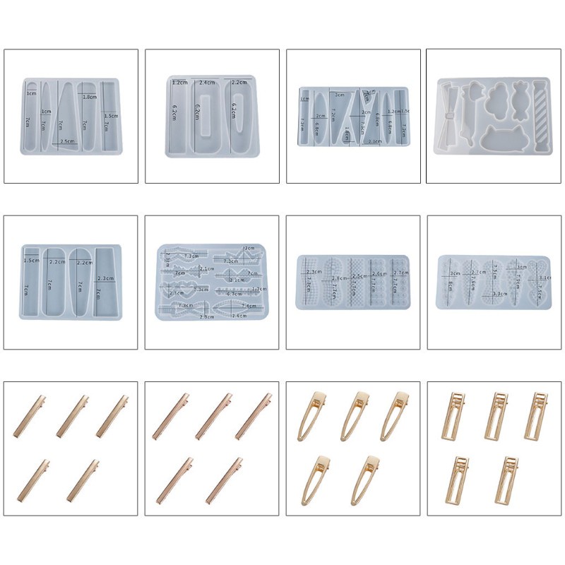 Khuôn silicone làm kẹp tóc và đồ thủ công mỹ nghệ từ nhựa epoxy resin chuyên nghiệp dễ dùng