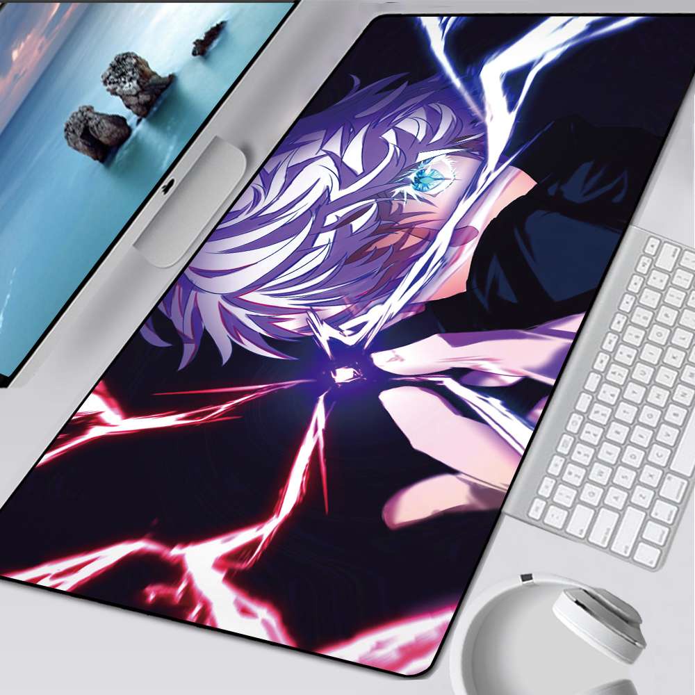 900x400x2mm Anime Jujutsu Kaisen Khóa Cạnh Chuột Chơi Game Lớn Miếng Lót Máy Tính Game Thủ Lớn 90x40cm 70x30cm Miếng Lót Chuột Văn Phòng Thảm Cho Bàn PC Notebook
