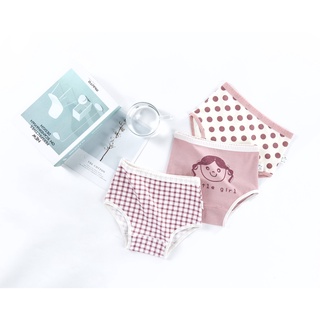 [T08] combo 3 quần chíp đùi, chíp tam giác cho bé gái, quần lót trẻ em Maruka Fashion chấm bi hồng cotton 6-44kg