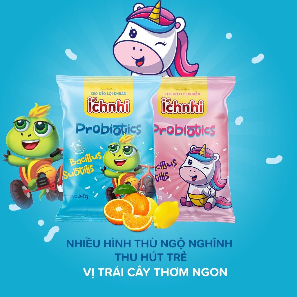 Ảnh Kẹo dẻo lợi khuẩn Ích Nhi (dây 10 gói) chứa lợi khuẩn bacillus subtilis hỗ trợ tiêu hóa 3