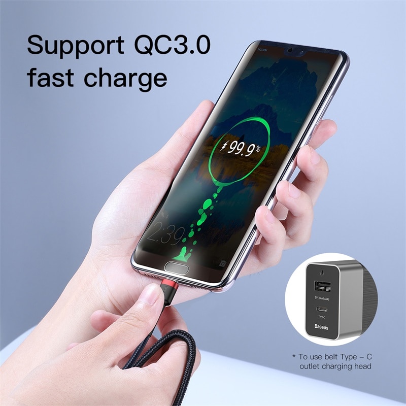 Ảnh Cáp Baseus USB Type C sang USB Type C cho Samsung S8 S9 Plus Điện thoại di động Xiaomi PD 60W QC3.0 3A Cáp sạc nhanh cho loại C 2