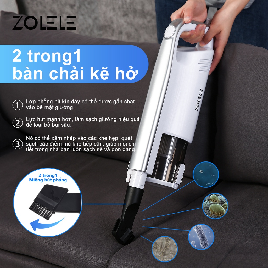 Ảnh Máy hút bụi đa chức năng ZOLELE Công suất mạnh 600W 13000PA  ZE002 - Chính hãng 3