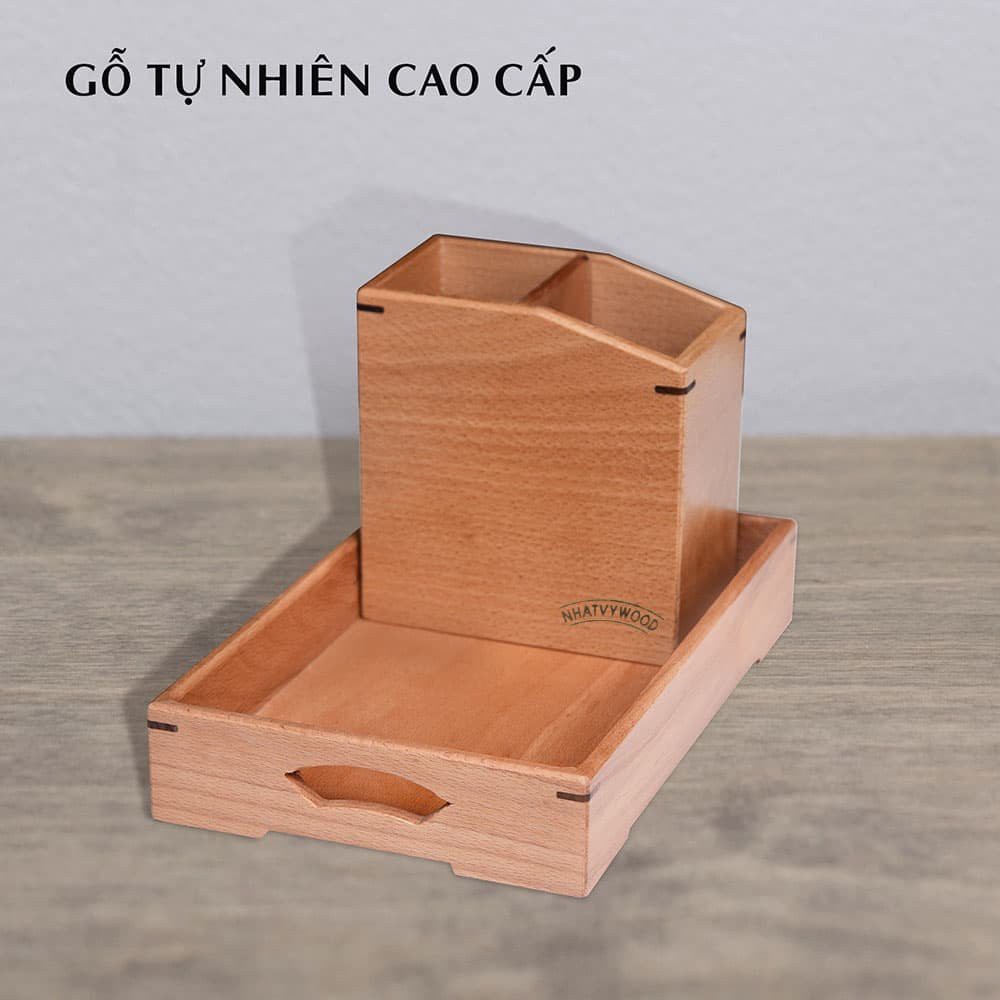 Ống đựng đũa muỗng nhà hàng, quán ăn NV5313B - Ống đũa gỗ - Ống cắm đũa - phụ kiện bàn ăn cao cấp