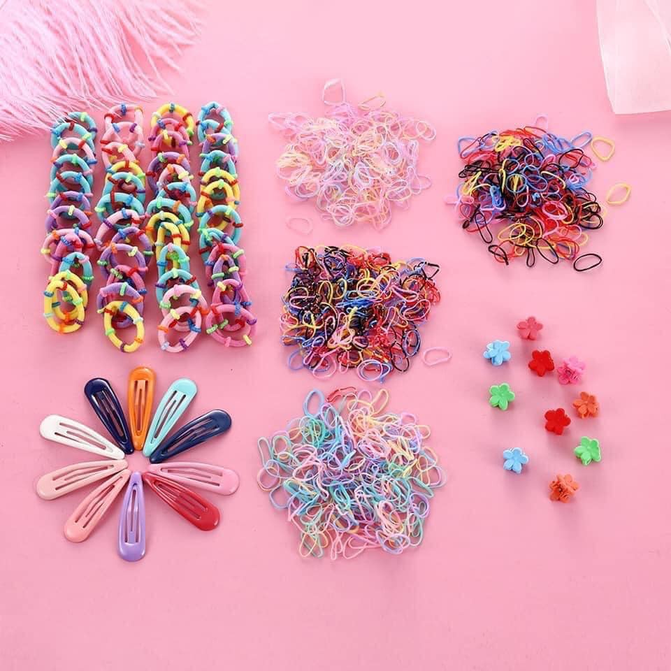 SET 780 CHI TIẾT CỘT KẸP TÓC CHO BÉ-dây buộc tóc bé gái-kẹp tóc bé gái (   hot)