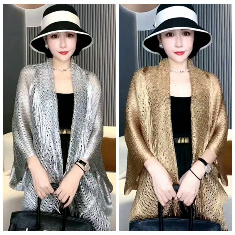 Khăn choàng lụa sáng màu cỡ lớn cho nữ, phụ kiện sườn xám mùa hè