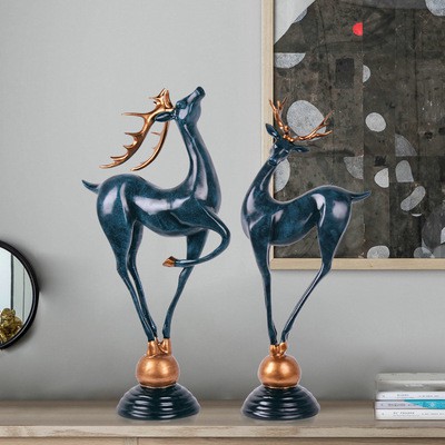 Cặp huơu tài lộc cao 32cm decor trang trí nhà cửa , quà tặng sinh nhật, đối tác, tân gia