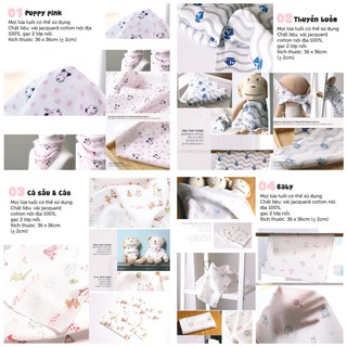 [Mua 2 tặng 1] Set 5 Khăn sữa cho bé OZMAM 100% cotton tinh khiết an toàn cho bé (chính hãng Hàn Quốc)