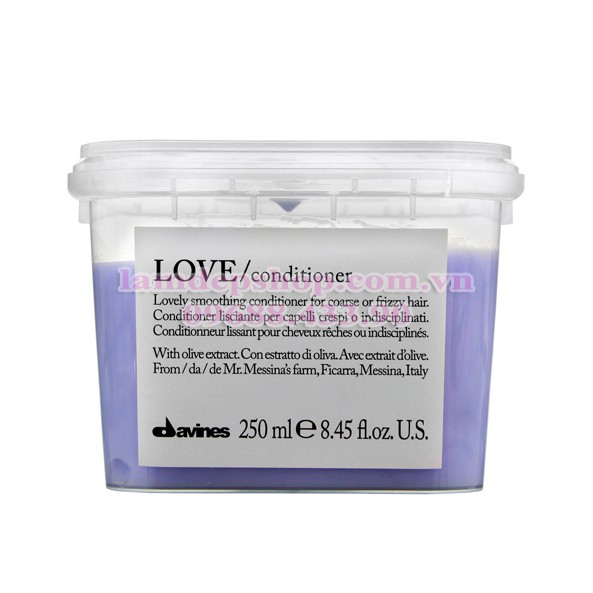 Dầu xả - Davines love Smooth/ Conditioner - làm suôn mượt , cung cấp độ ẩm sâu và cho mái tóc thẳng mượt (250ml, 1000ml)