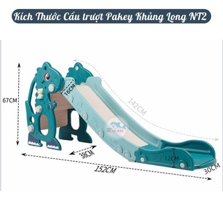 Cầu Trượt Cho Bé Pakey TẶNG BÓNG RỔ Cầu Trượt Gấp Gọn Cho Bé Mẫu Mới Nhựa Nguyên Sinh An Toàn