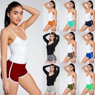 Quần thun ngắn nữ trơn màu thun thể thao