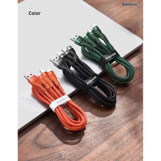 Cáp sạc nhanh 3 đầu Baseus Flash Charging cổng TypeC/ LaiNing / Micro, 5A/66W, dài 1.2M