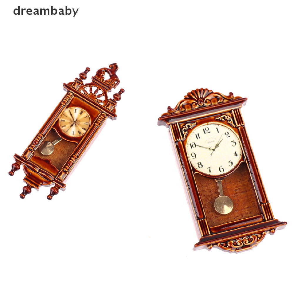 [dreambaby] Đồng hồ treo tường thu nhỏ nhà búp bê 1: 12 Miniaturas Phụ kiện trang trí nội thất
