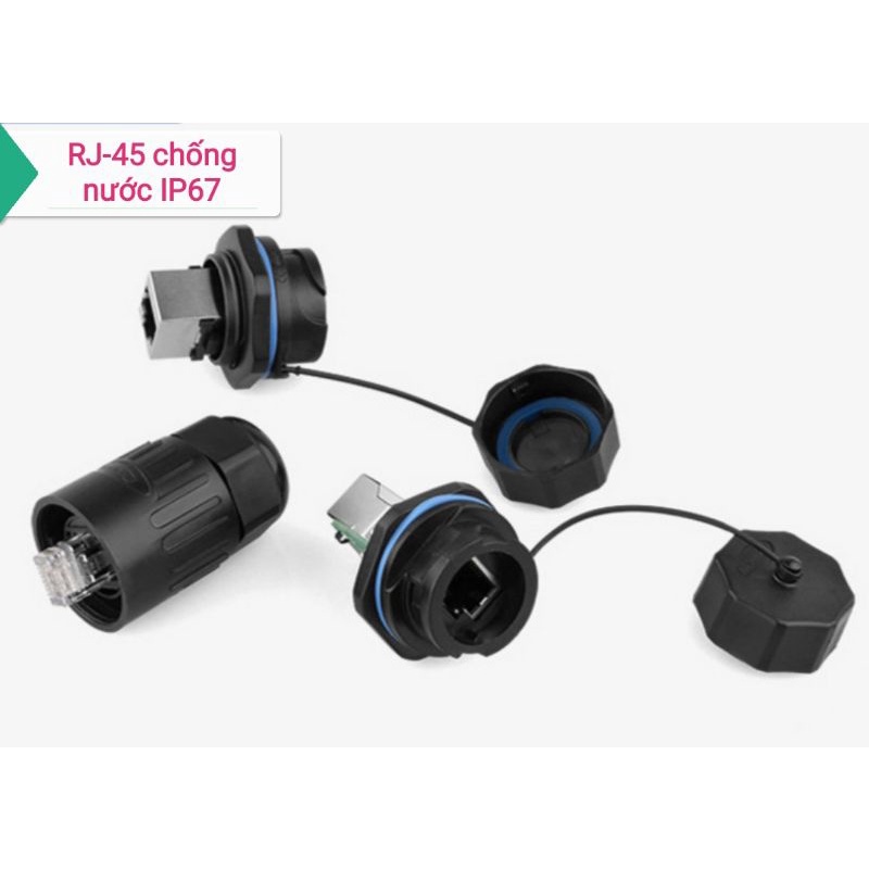 Bộ rắc mạng cổng mạng RJ45 RJ-45 CAT 5E vỏ nhựa chống nước chuẩn IP67 ...